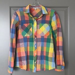 LL Bean button down colorful plaid shirt